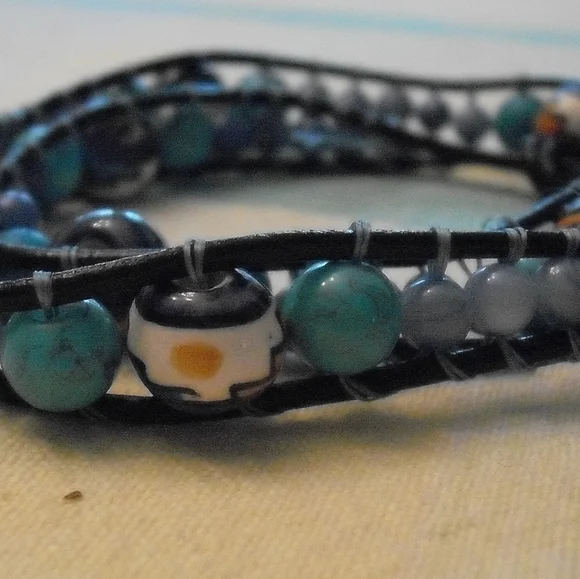 Assorted Wire Wrap Bracelets and Leather wrap Bracelets-Scroll Down to View some - Picture 5 of 12